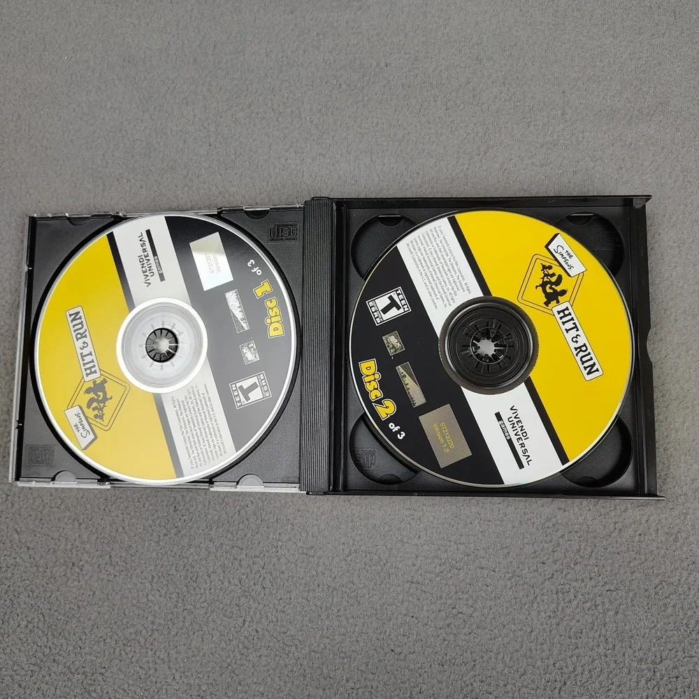 The Simpsons Hit & Run PC Game Windows CD-ROM 3 Disc Set No Manual Jewel Case